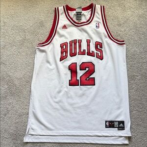 Adidas Bulls White and Red Kirk Hinrich Jersey
